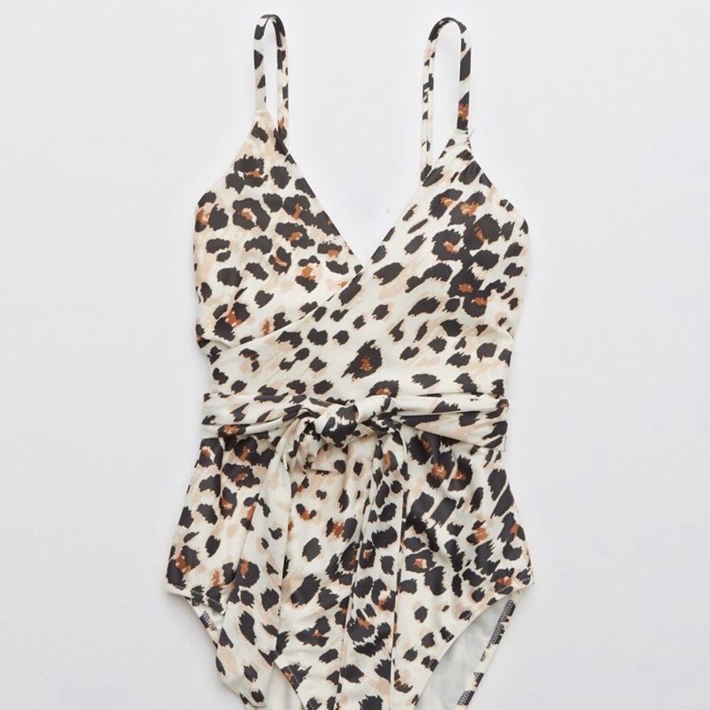 Aerie Leopard Wrap swimsuit